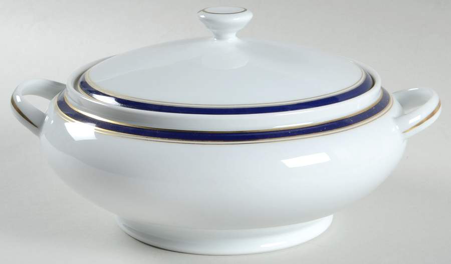 Diplomat Blue Round Covered Vegetable by Raynaud-1