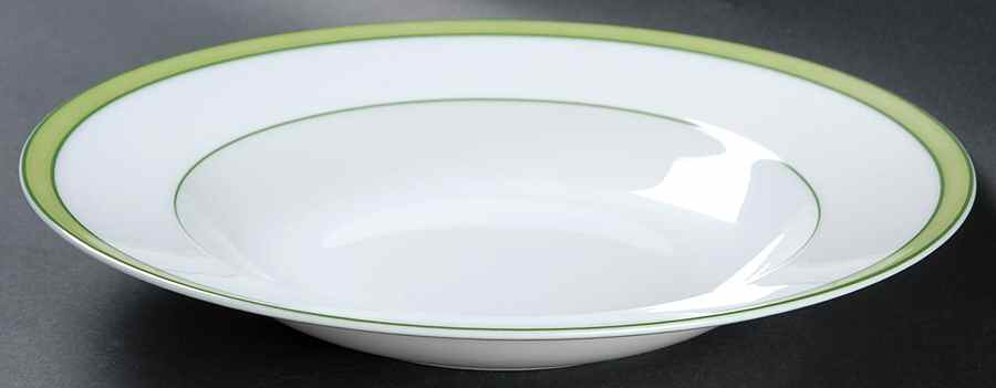 Tropic Green (No Monogram) Large Rim Soup Bowl by Raynaud-1