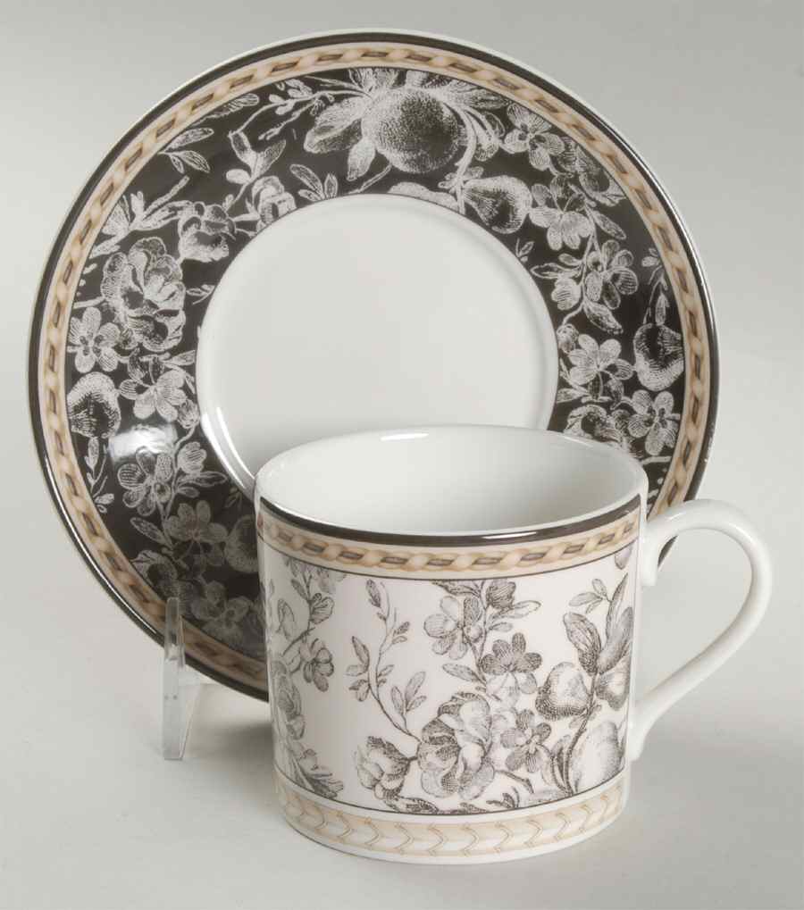 Provence Noir Flat Cup & Saucer Set by Royal Doulton-1