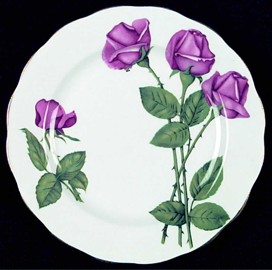 Three Red Roses Salad Plate by Royal Standard-1