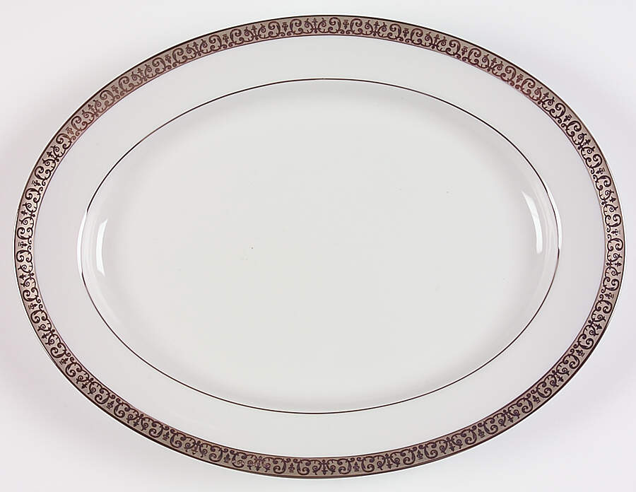 Platinum Buffet 13" Oval Serving Platter by Royal Gallery-1