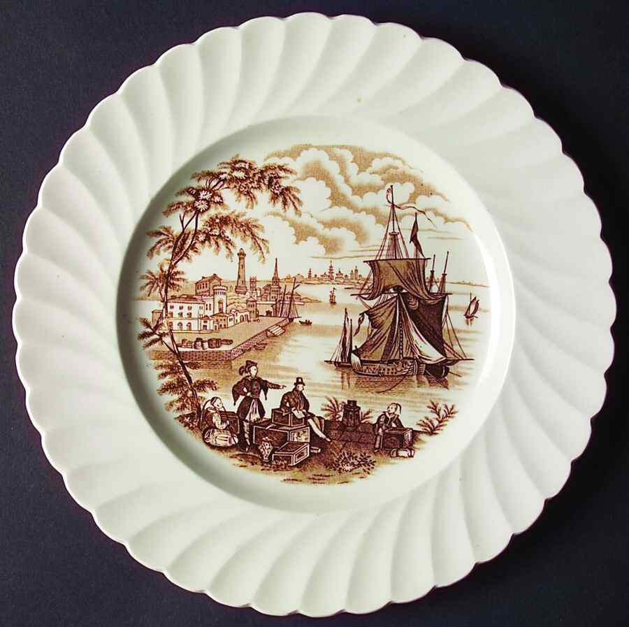 Safe Harbour Brown (Swirl Rim) Dinner Plate by Royal Staffordshire-1