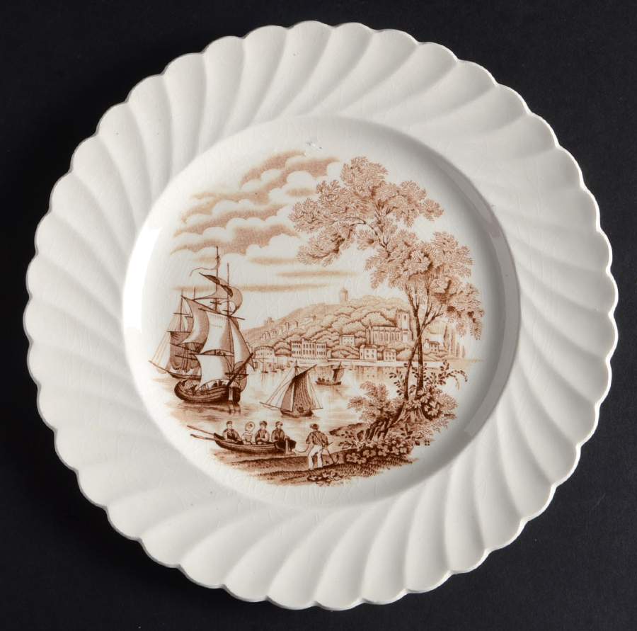 Safe Harbour Brown (Swirl Rim) Salad Plate by Royal Staffordshire-1