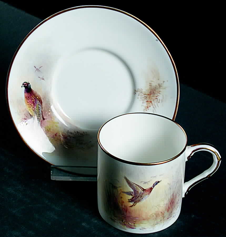 RW136 Flat Demitasse Cup & Saucer Set by Royal Worcester-1