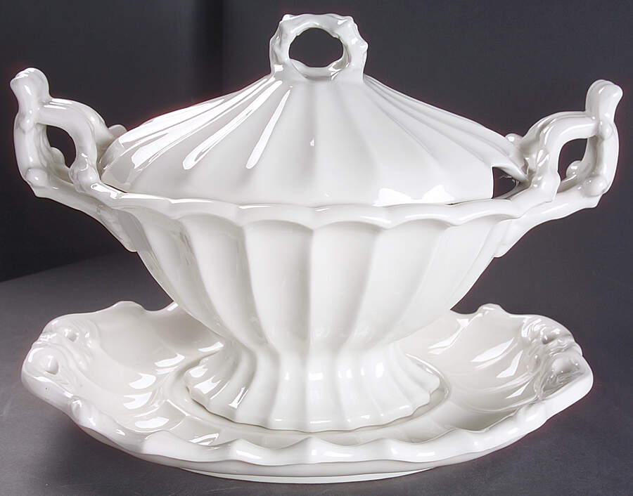 Victorian Tureen & Lid w/Underplate by Red Cliff-1