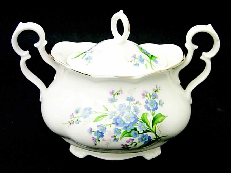 Forget Me Not (Victoria) Sugar Bowl & Lid by Royal Albert-1