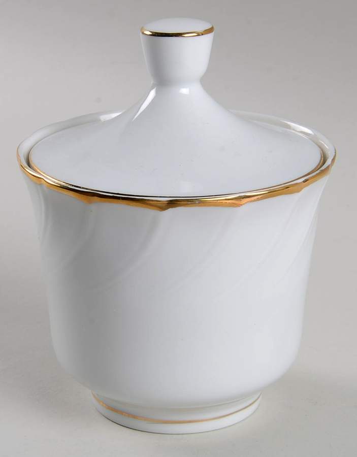 Fluted Gold Sugar Bowl & Lid by Royal Limited-1