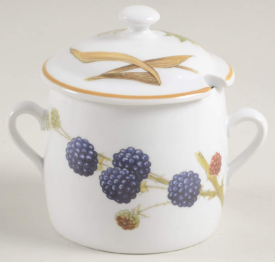 Wild Harvest (Mustard Trim) Jam/Jelly & Lid by Royal Worcester-1