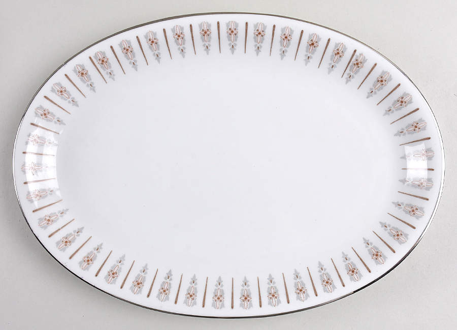Sylphe 12" Oval Serving Platter by Rose (Japan)-1