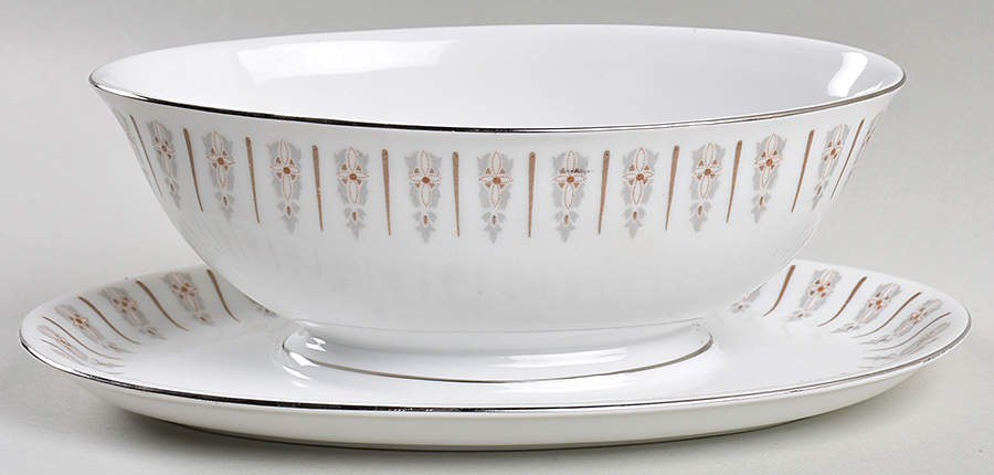 Sylphe Gravy Boat with Attached Underplate by Rose (Japan)-1
