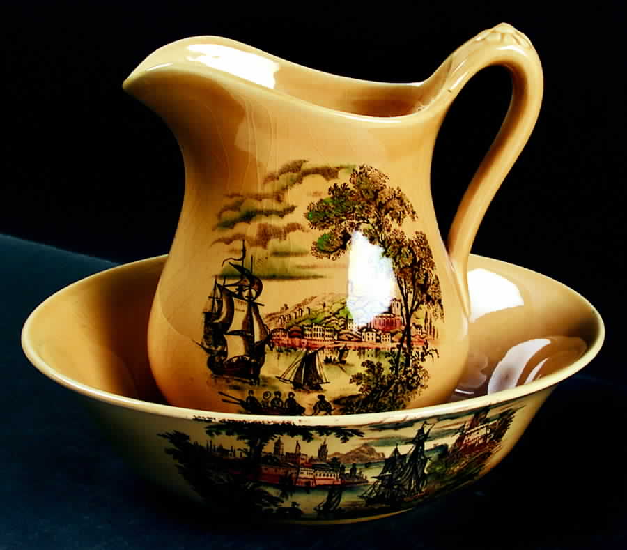 Safe Harbour Multicolor Mustard 32 Oz Pitcher & Bowl Set by Royal Staffordshire-1