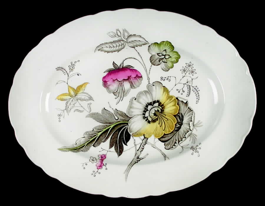 Georgian Spray (Scalloped) 13" Oval Serving Platter by Royal Staffordshire-1