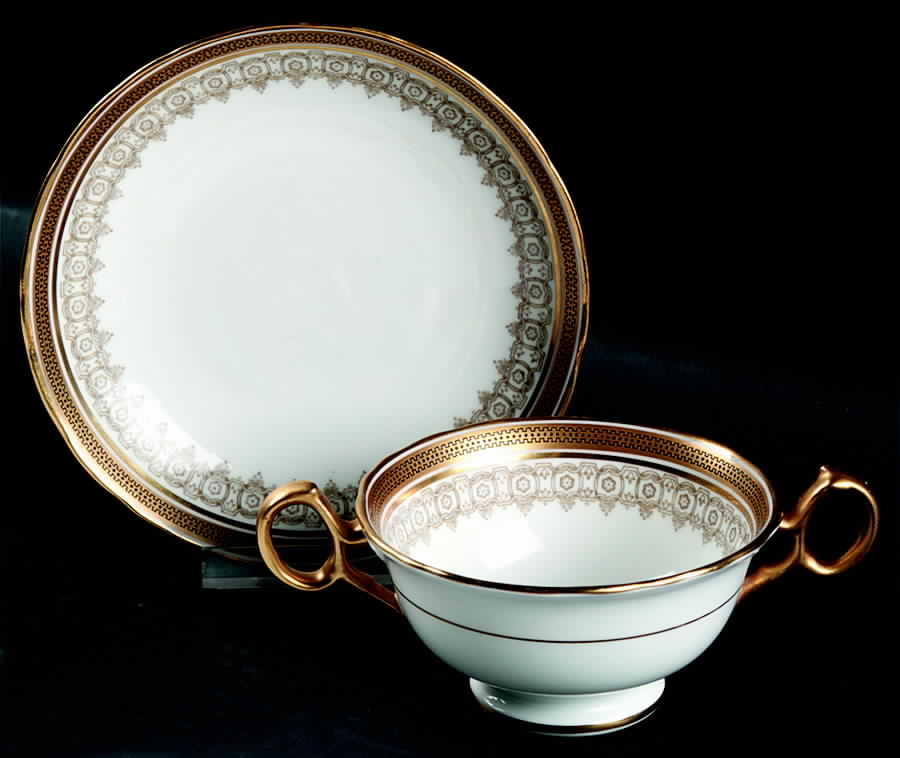 L4552 Footed Bouillon Cup & Saucer by Royal Cauldon-1