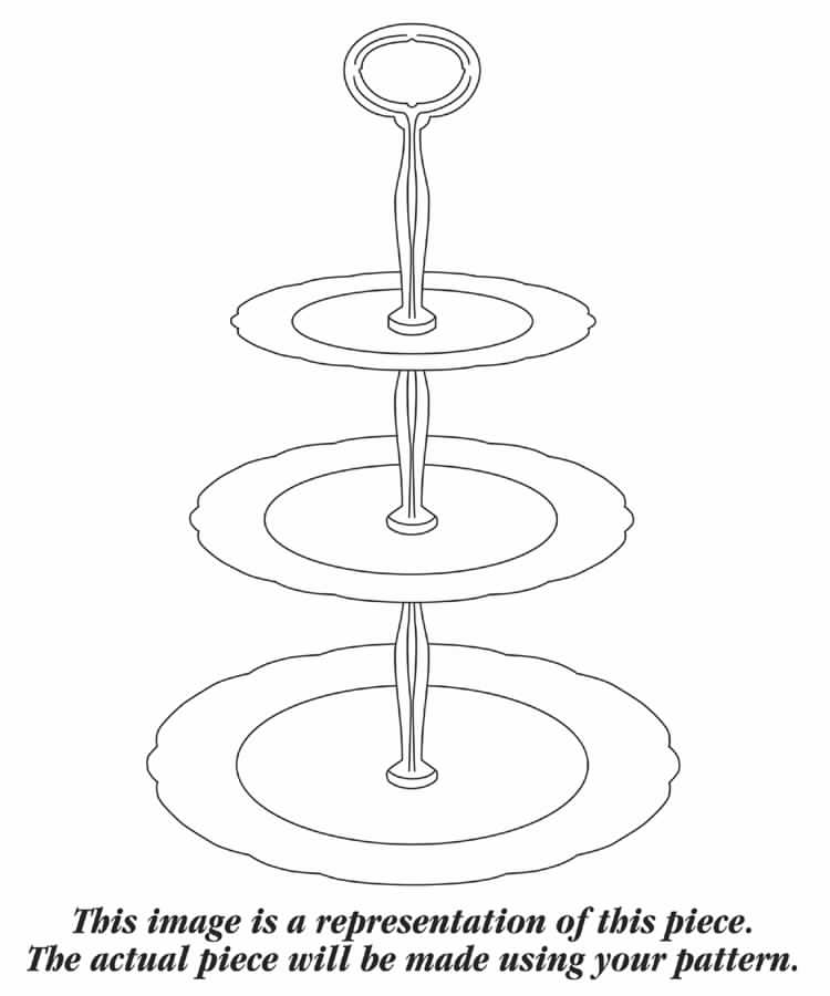 Regent Square 13 7/8"-14 1/4" 3-Tiered Serving Tray(DP,SP,BB) HC by Crown Staffordshire-1
