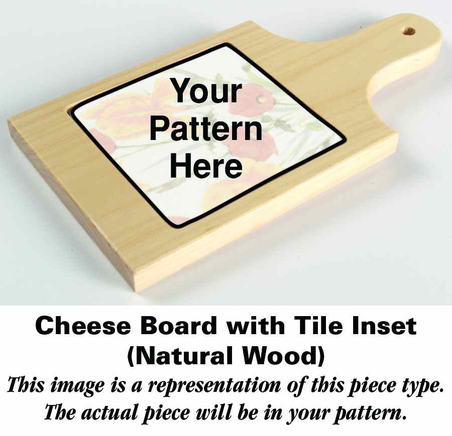 A15906 10" Natural Wood Cheese Board with Tile  HC by Crown Staffordshire-1