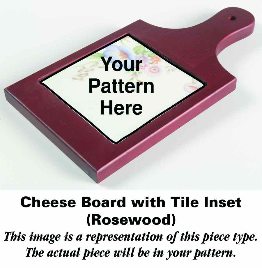 Rock Bird 10" Rosewood Cheese Board with Tile  HC by Crown Staffordshire-1