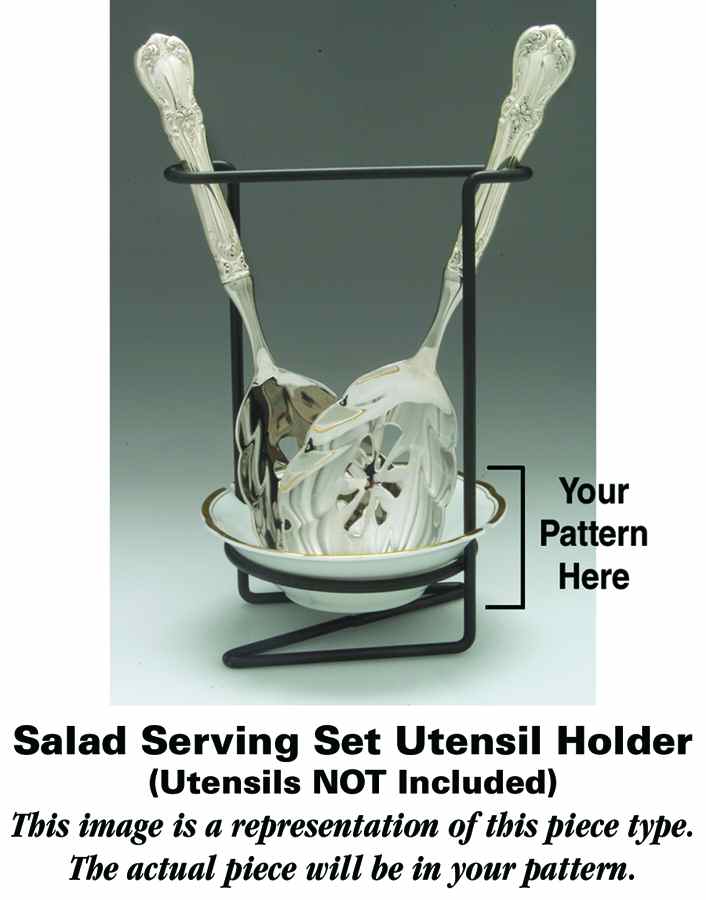 Larksong 8"-8 1/4" Salad Serving Set/Utensil Holder  HC by Diamond Craft-1