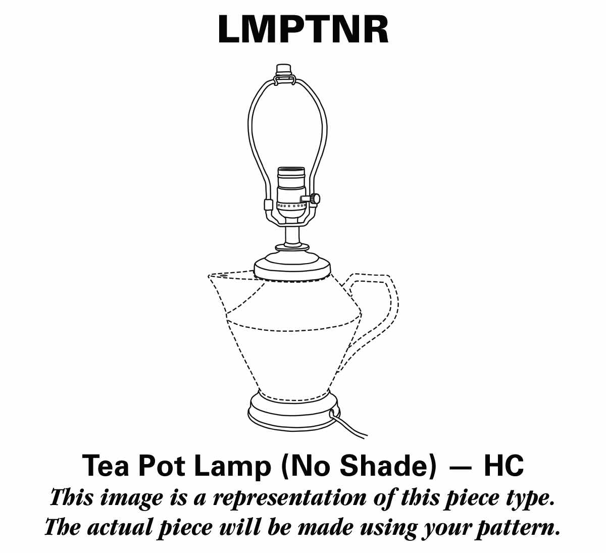 Harlequin 14 1/2"-15 1/8" Teapot Lamp No Shade  HC by Denby-Langley-1