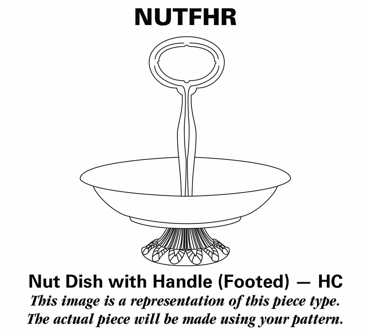 Madelyn White 6"-7" Handled Footed Nut Dish HC by American Atelier-1