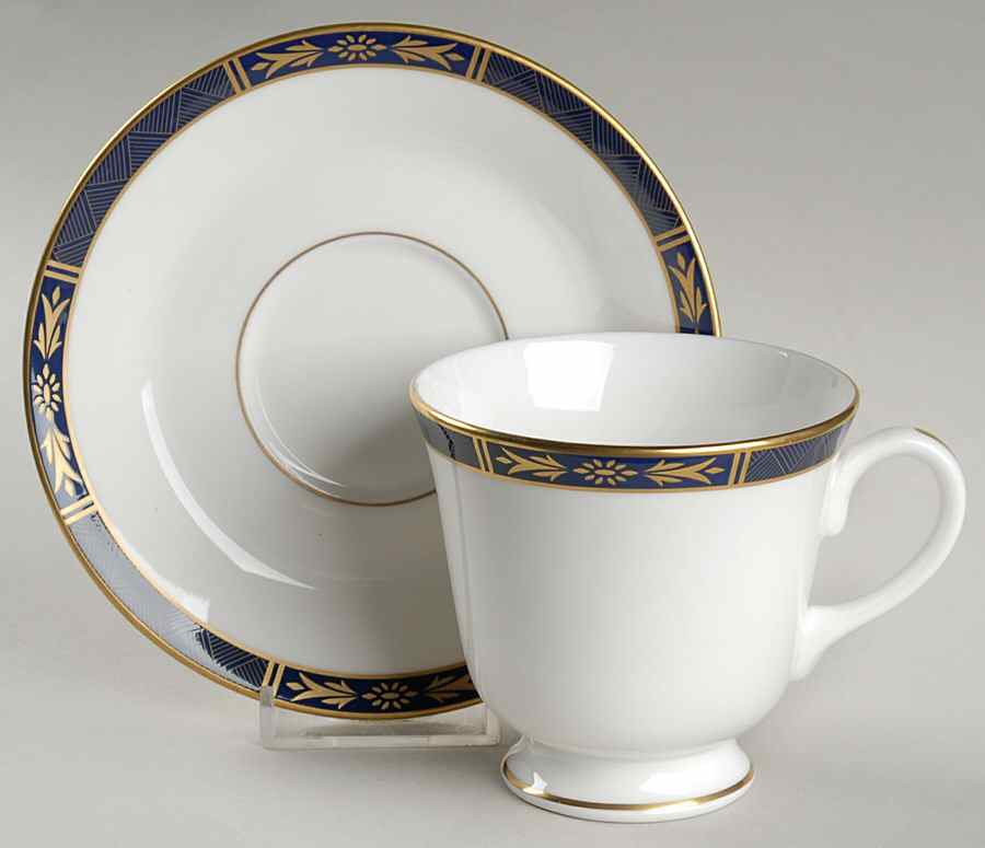 Royal Lily (Newer, 2004 Intro) Footed Cup & Saucer Set by Royal Worcester-1
