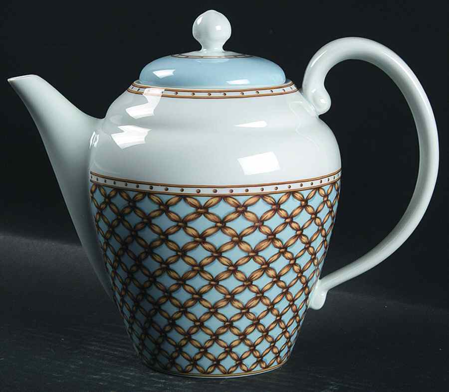Liselund Light Blue Coffee Pot & Lid by Royal Copenhagen-1