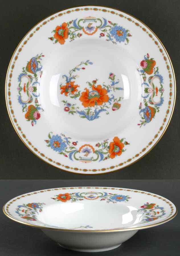 Vieux Chine (Empire, White) Rim Soup Bowl by Raynaud-1