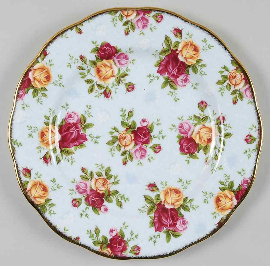 Blue Damask Salad/Dessert Plate by Royal Albert-1