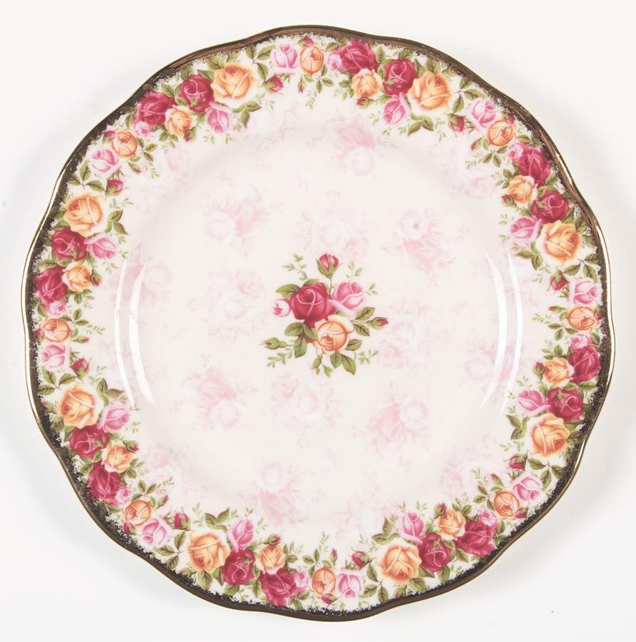 Peach Damask Salad Plate by Royal Albert-1