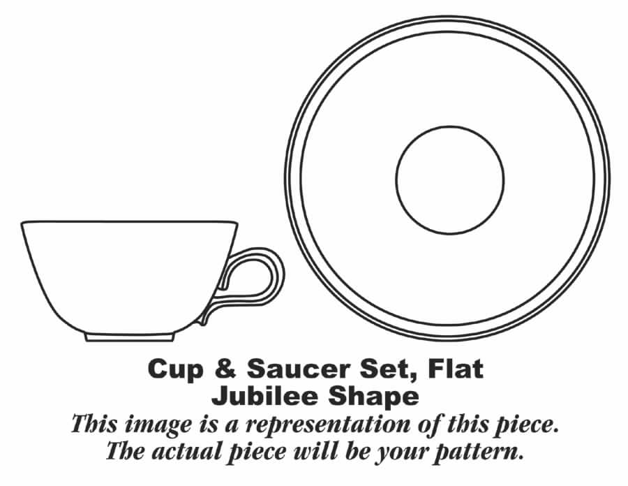 D10 Flat Cup & Saucer Set by Homer Laughlin -1