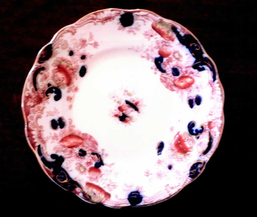 Arcadia Red and Blue (Scalloped) Bread & Butter Plate by Royal Staffordshire-1