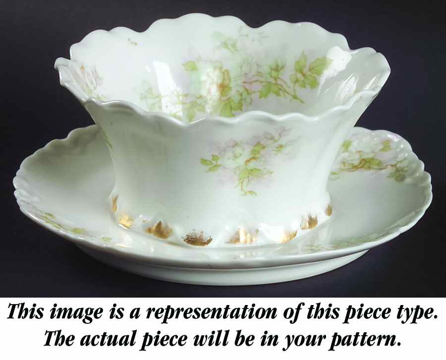 Ranson (Gold Trim) Mayonnaise W/Attached Underplate by Haviland-1