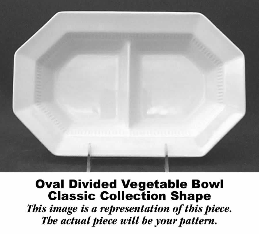 Savoy 11" Oval Divided Vegetable Bowl by Nikko-1
