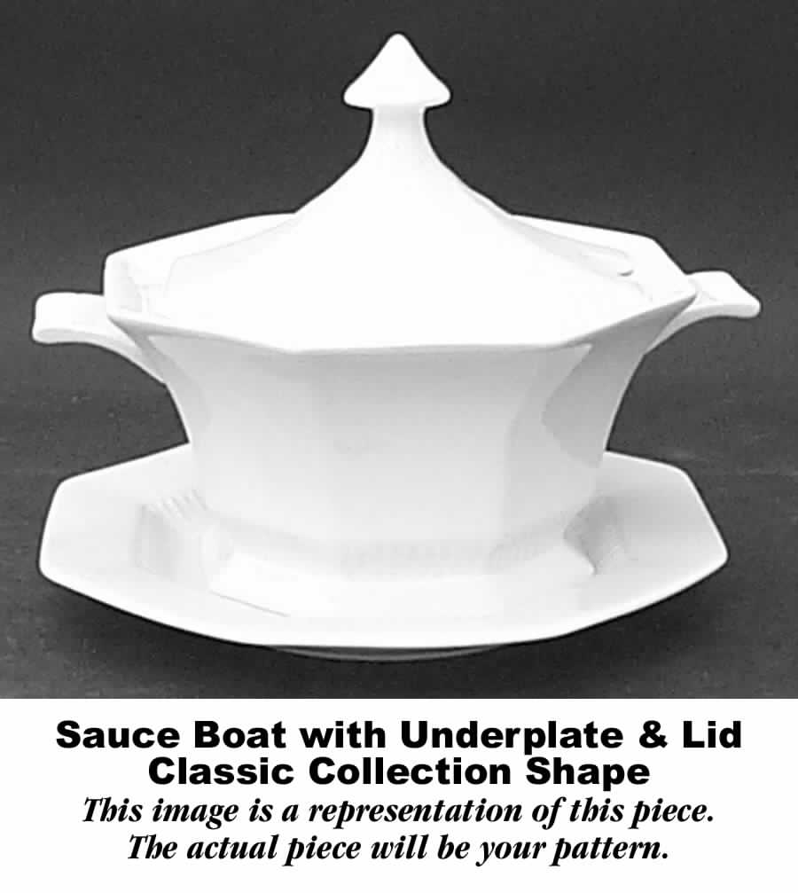 Enchantment Sauce Boat & Lid with Underplate by Nikko-1