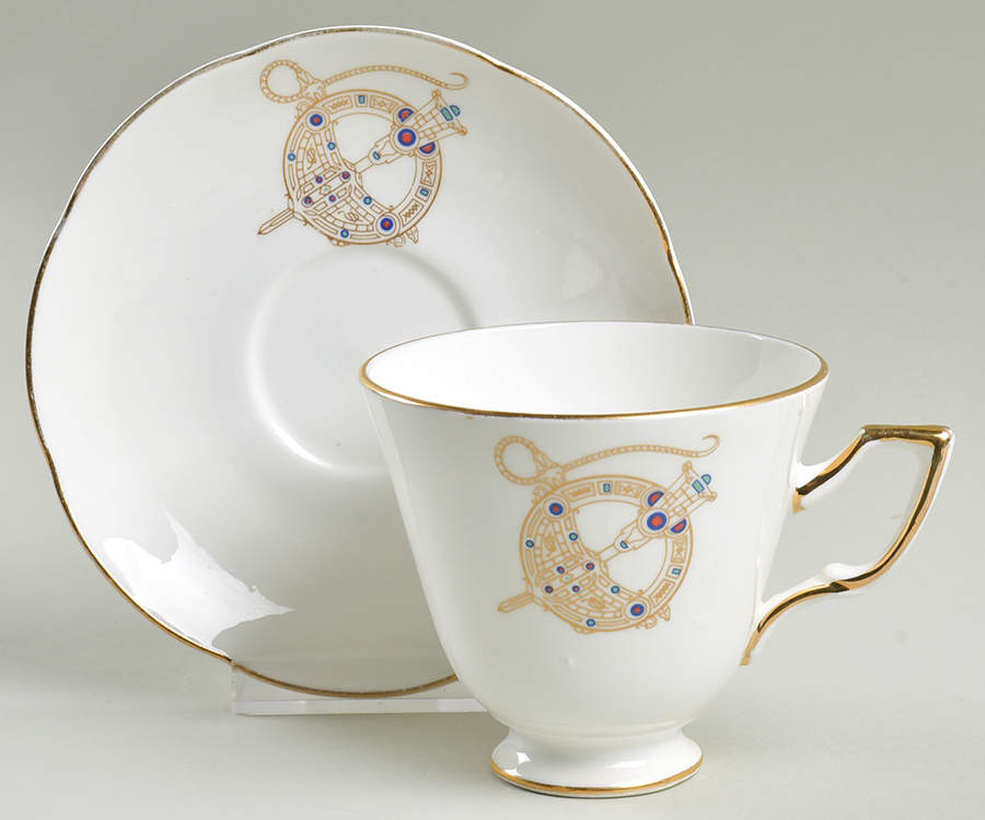 Tara Brooch (Smooth) Footed Cup & Saucer Set by Royal Tara-1