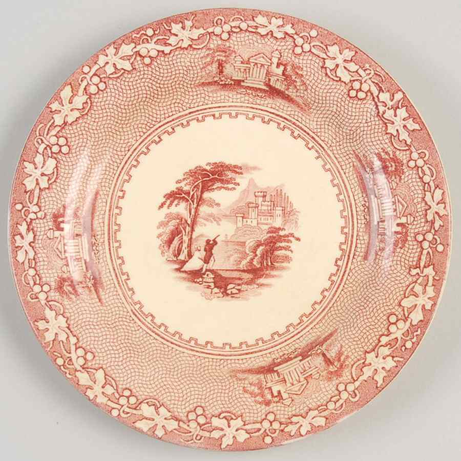 Jenny Lind Pink (Dark Cream Background) Bread & Butter Plate by Royal Staffordshire-1