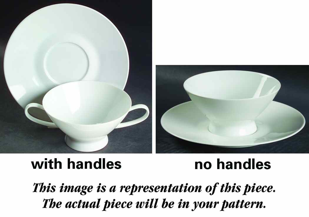 R688 Footed Cream Soup Bowl & Saucer Set by Rosenthal - Continental-1