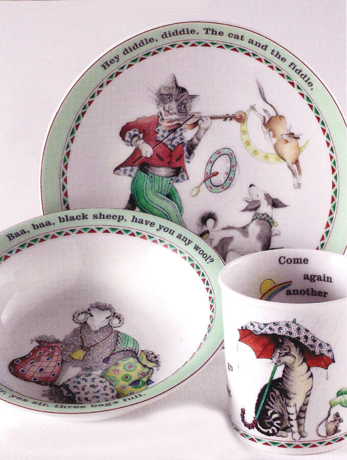 Nursery Rhymes (3 Piece) Child's Set by Royal Worcester-1