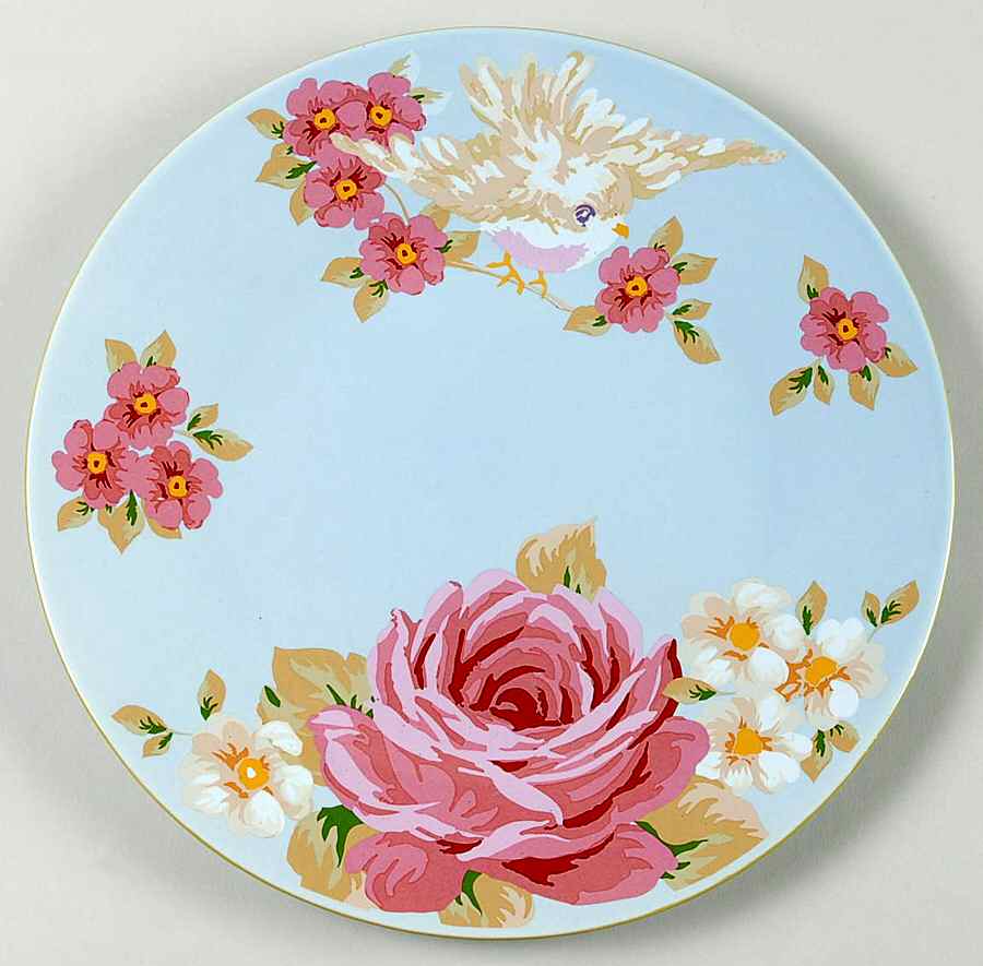 Songbird Garden Periwinkle Dinner Plate by Rosie B Farmer-1