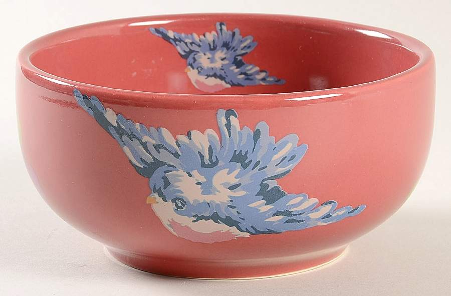 Songbird Garden Raspberry Coupe Cereal Bowl by Rosie B Farmer-1