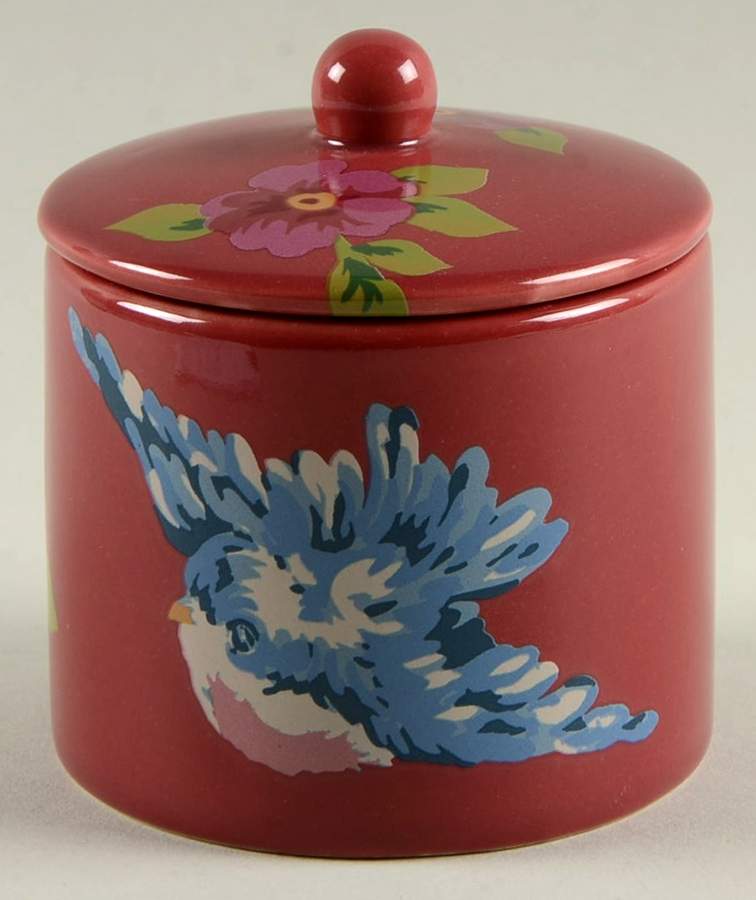 Songbird Garden Raspberry Jam/Jelly & Lid by Rosie B Farmer-1