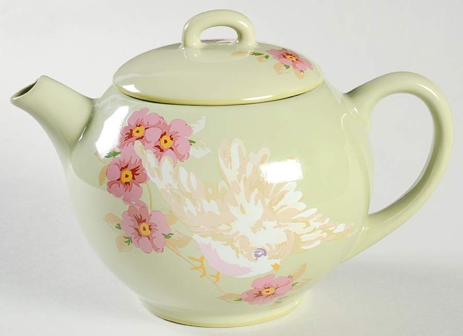 Songbird Garden Leaf Teapot & Lid by Rosie B Farmer-1