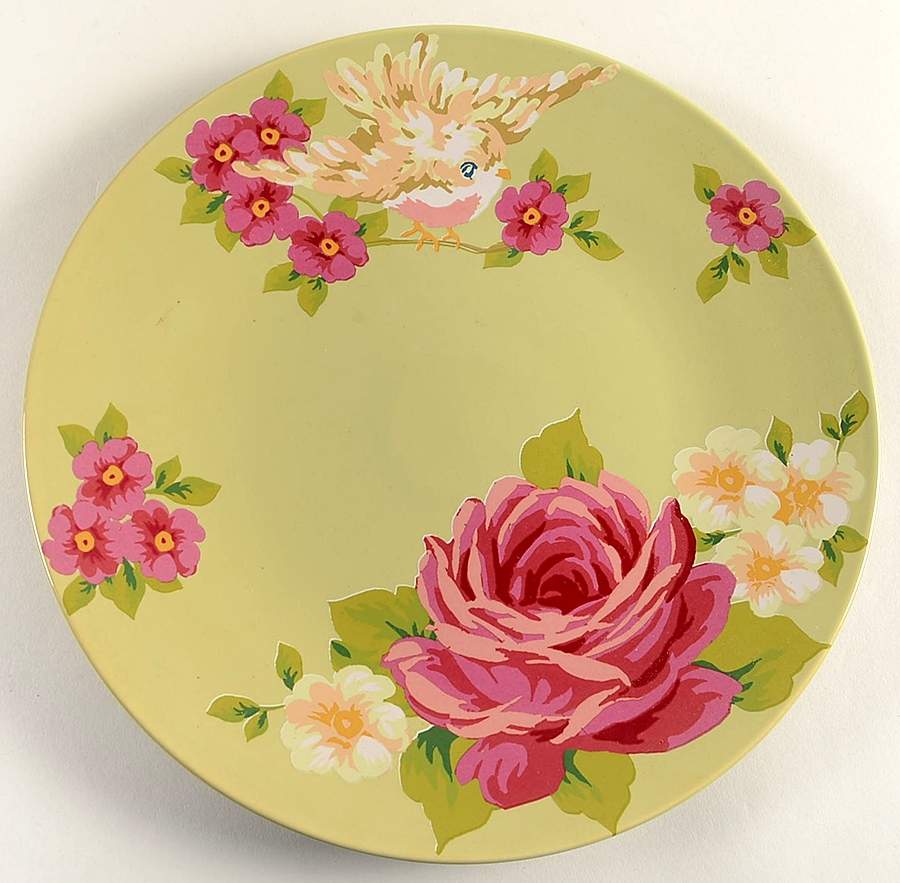 Songbird Garden Leaf Dinner Plate by Rosie B Farmer-1