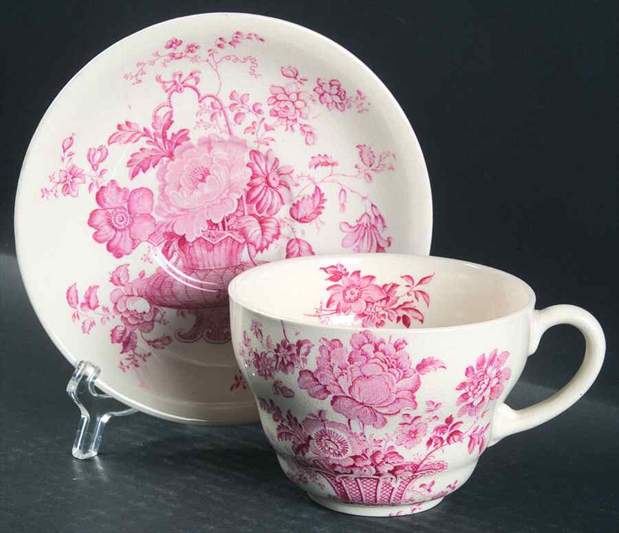 Charlotte Pink (Smooth) Oversized Cup & Saucer Set by Royal Staffordshire-1