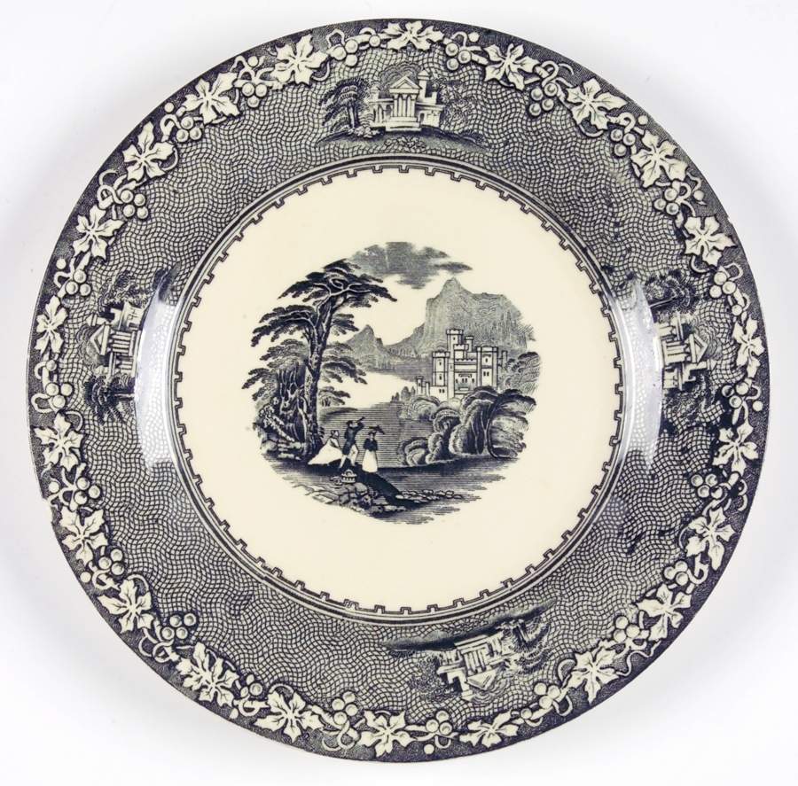 Jenny Lind Black Salad Plate by Royal Staffordshire-1