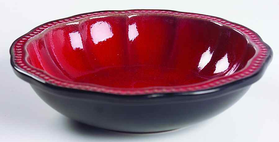 Hobnail Red (Round) Rim Soup Bowl by Roscher & Co-1