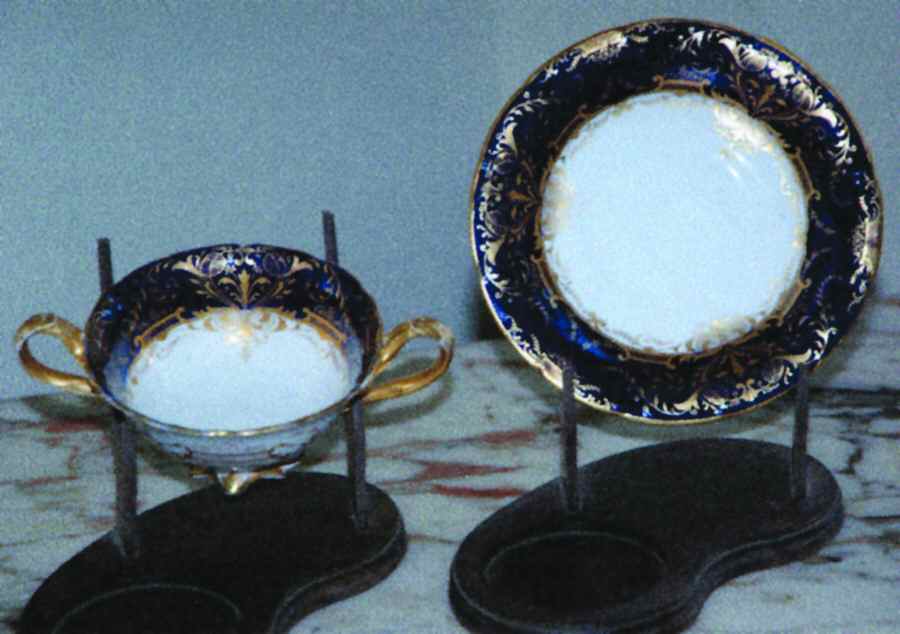 K9647 Footed Cream Soup Bowl & Saucer Set by Royal Cauldon-1