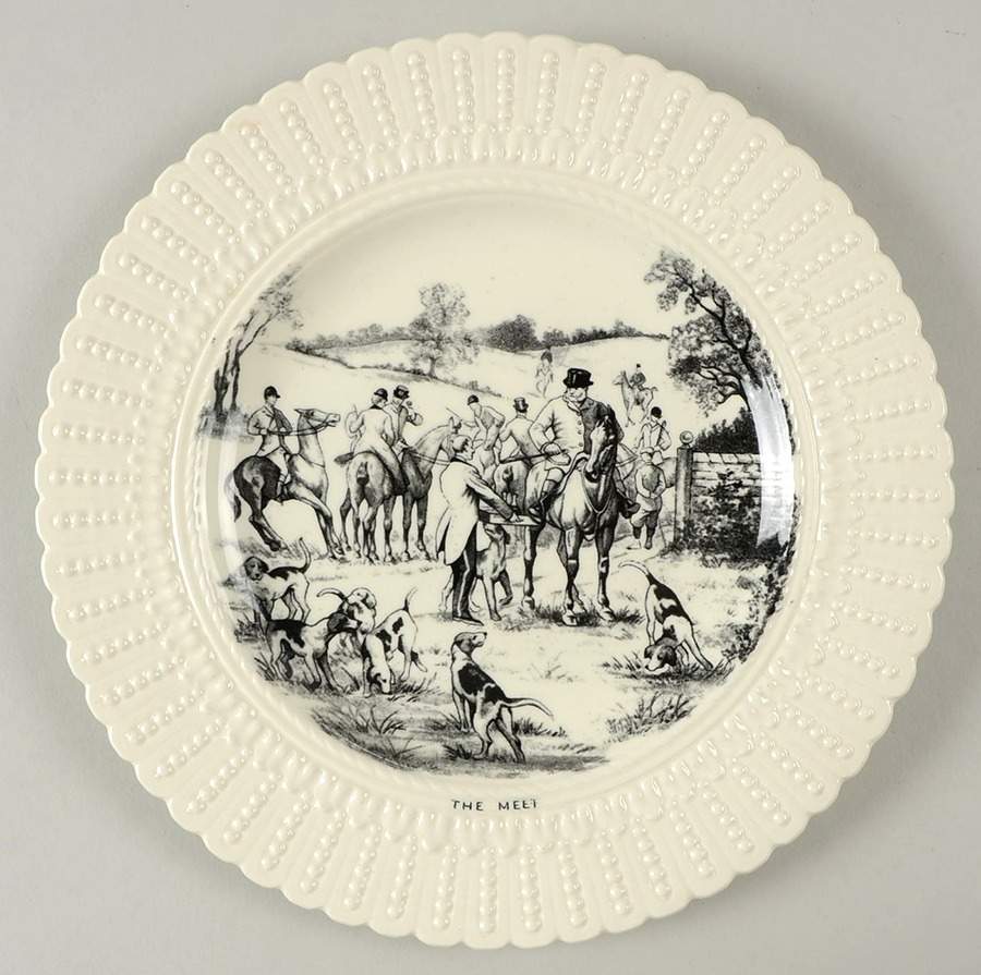 Hunt Black (Embossed Dot Border) Luncheon Plate by Royal Cauldon-1