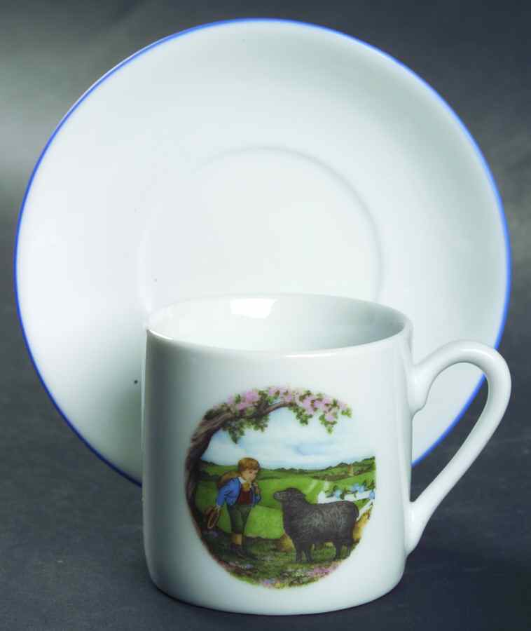 Heidi & Peter Flat Demitasse Cup & Saucer Set by Reutter Porzellan-1