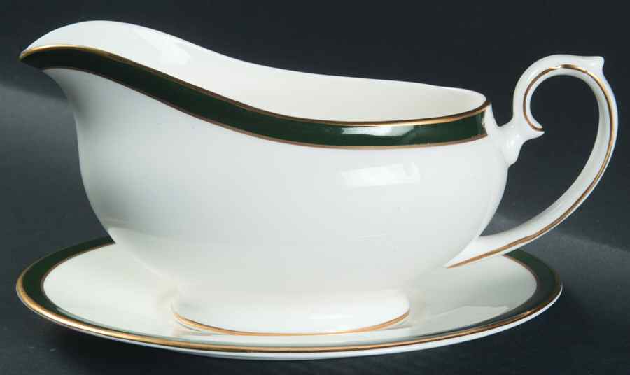 Warwick Green Gravy Boat & Underplate by Royal Grafton-1