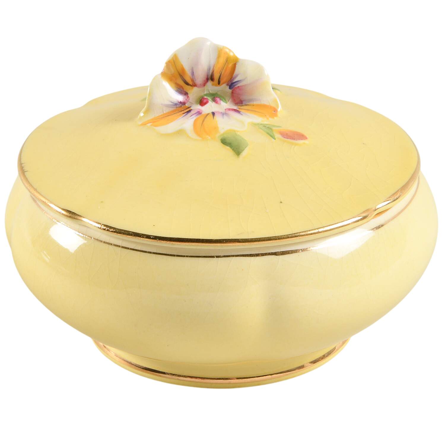 Petunia (Yellow) Sugar Bowl & Lid by Royal Winton-1